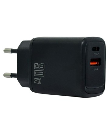  Сетевое зарядное устройство EOFE E303 1C/1USB 30W черное