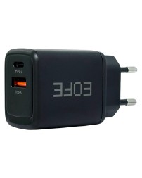 Сетевое зарядное устройство EOFE E303 1C/1USB 30W черное