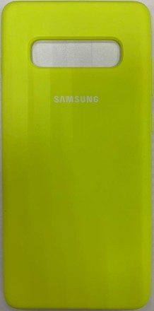  Накладка для Samsung Galaxy S10 Plus Silicone cover желтая