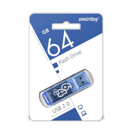  USB флеш накопитель Smartbuy 64GB Glossy series Blue (SB64GBGS-B)