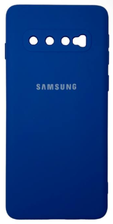  Накладка для Samsung Galaxy S10 Silicone cover без логотипа синяя