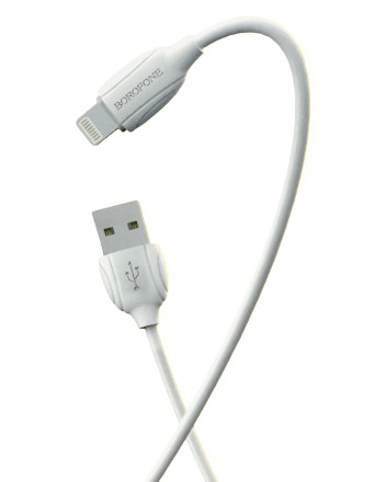  Usb Кабель-зарядка Lightning Borofone BX19 Benefit 2.4A 1м силиконовый белый