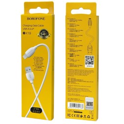 Usb Кабель-зарядка Lightning Borofone BX19 Benefit 2.4A 1м силиконовый белый