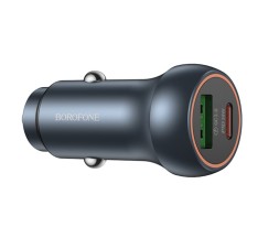 Автомобильное заряд. устр. Borofone BZ32B 1C/1USB 30W+18W темно-серое
