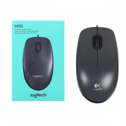  Мышь проводная Logitech M90 USB/DPI 1000/3 кнопки/1.8м чёрная
