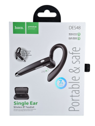 Bluetooth-гарнитура Hoco DES48 BT5.3/60mAh (400mAh) черная