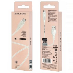 Usb Кабель-зарядка Micro Borofone BX18 Optimal 2.4A 1м белый