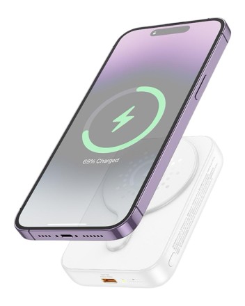  Powerbank с беспроводной зарядкой Hoco J117A Magnetic Wireless 10000mAh 20W белый