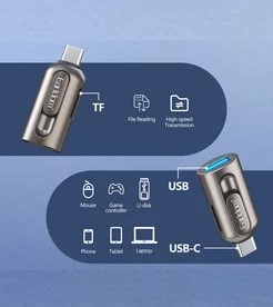  Переходник Earldom OT98 Type-C на USB/MicroSD серый