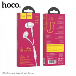 Наушники с микрофоном Hoco M76 1.2м белые