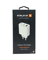 Сетевое зар. устр. Evelatus 145 1USB/2C 22.5W/45W белое