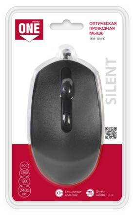  Мышь проводная Smartbuy ONE 280-K (SBM-280-K) / 40 черная