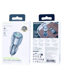 Автомобильное заряд. устр. Borofone BZ30 1USB/1C 30W+18W прозрачно-черное