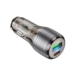 Автомобильное заряд. устр. Borofone BZ30 1USB/1C 30W+18W прозрачно-черное