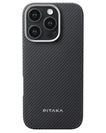  Накладка для i-Phone 16 Pro 6.3&quot; Pitaka Ultra Slim Case&amp;Grip 3 черно-серая
