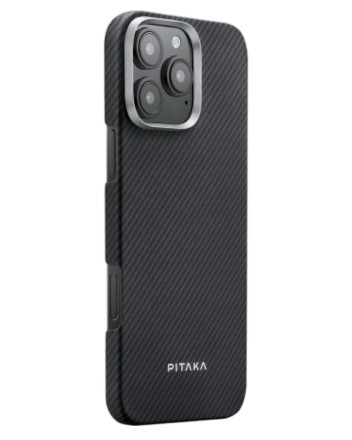  Накладка для i-Phone 16 Pro 6.3&quot; Pitaka Ultra Slim Case&amp;Grip 3 черно-серая