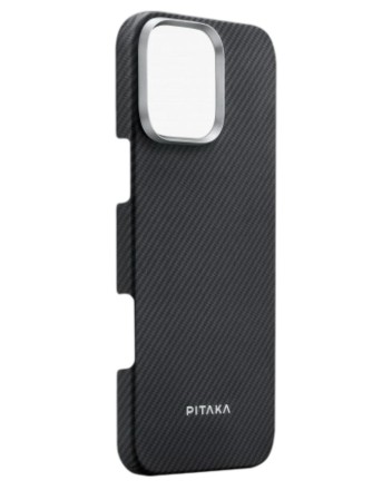  Накладка для i-Phone 16 Pro 6.3&quot; Pitaka Ultra Slim Case&amp;Grip 3 черно-серая