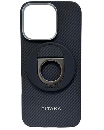  Накладка для i-Phone 16 Pro 6.3&quot; Pitaka Ultra Slim Case&amp;Grip 3 черно-серая