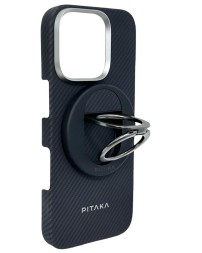 Накладка для i-Phone 16 Pro 6.3" Pitaka Ultra Slim Case&Grip 3 черно-серая