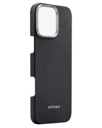 Накладка для i-Phone 16 Pro 6.3" Pitaka Ultra Slim Case&Grip 3 черно-серая