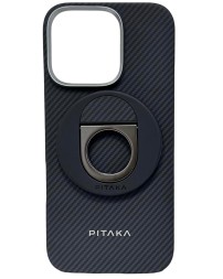 Накладка для i-Phone 16 Pro 6.3&quot; Pitaka Ultra Slim Case&amp;Grip 3 черно-серая