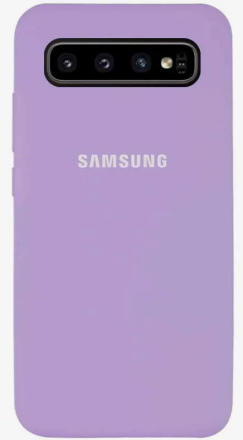  Накладка для Samsung Galaxy S10 Plus Silicone cover без логотипа лаванда