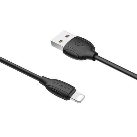  Usb Кабель-зарядка Lightning Borofone BX19 Benefit 2.4A 1м силиконовый черный