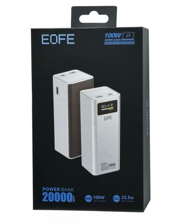 Powerbank EOFE G203 20000mAh 3A 100W/22.5W 2USB/Type-C с дисплеем серебристый