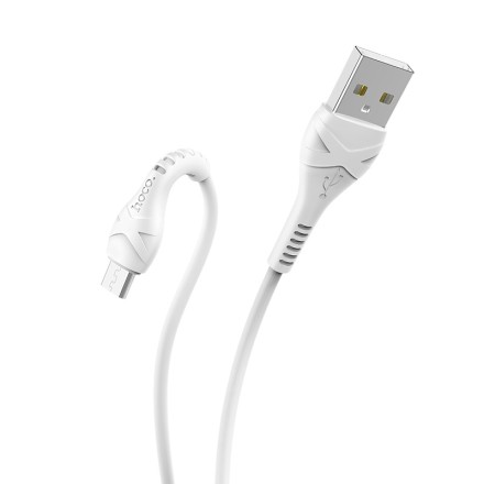  Usb Кабель-зарядка Micro Hoco X37 Cool 2.4A 1м силиконовый белый