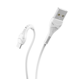 Usb Кабель-зарядка Micro Hoco X37 Cool 2.4A 1м силиконовый белый
