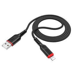 Usb Кабель-зарядка Lightning Hoco X59 Victory 1м 2.4А в тканевой оплётке чёрный