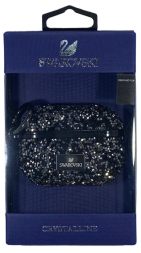 Чехол для AirPods Pro 2 Swarovski чёрно-серебристый
