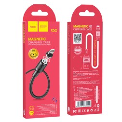 Usb Кабель-зарядка магнитный Lighting Hoco X52 Sereno 2.4A 1м силиконовый черный