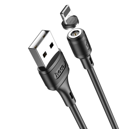  Usb Кабель-зарядка магнитный Lighting Hoco X52 Sereno 2.4A 1м силиконовый черный