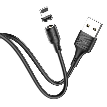  Usb Кабель-зарядка магнитный Lighting Hoco X52 Sereno 2.4A 1м силиконовый черный