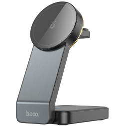 Беспроводное зарядное устройство 3in1 смартфон/Watch/AirPods Hoco CQ3 15W черное