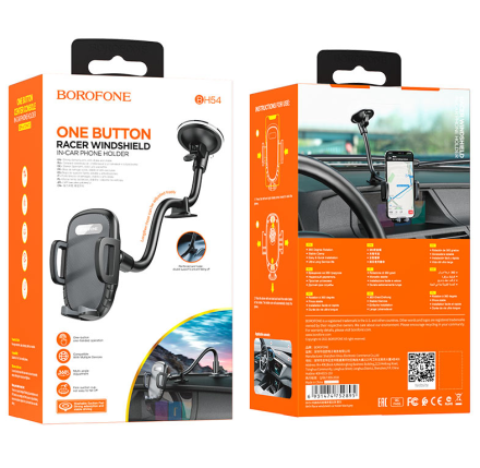  Держатель в автомобиль на торпеду Borofone BH54 с зажимом черный