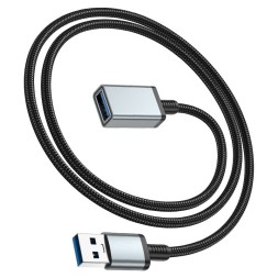 Кабель-переходник Hoco US10 USB (папа) на USB3.0 (мама) 5Gbps 0.5м черный