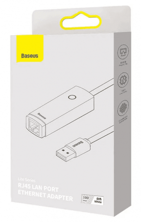 Переходник Baseus Lite series USB на RJ45 WKQX000002 белый