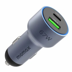 Автомобильное заряд. устр. Momax Move 67W 1USB/1USB-C серый