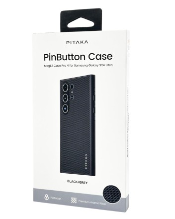  Накладка для Samsung Galaxy S24 Ultra PitakaPinButton Magez Case Pro 4 черно-серый