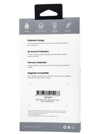  Накладка для Samsung Galaxy S24 Ultra PitakaPinButton Magez Case Pro 4 черно-серый