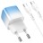  Сетевое зар. устр. Hoco C101A с шнуром Type-C на Type-C 1С PD3.0/QC3.0 20W ледяной синий