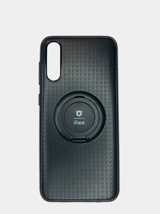 Чехол-накладка для Samsung Galaxy A50 силикон iface с держателем чёрный