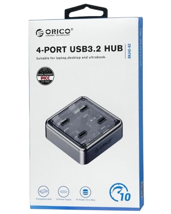  USB-С хаб Orico XHJ4C-G2 4USB-C серый