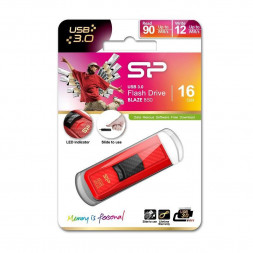 USB3.2 флеш накопитель Silicon Power 16GB Blaze B50 Red Carbon