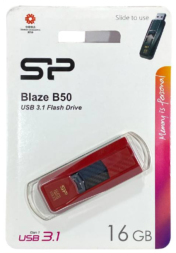 3.2 USB флеш накопитель Silicon Power 16GB Blaze B50 красный карбон