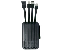 Powerbank Xreel 10000mAh 2USB/1USB-C с проводом Type-C/Lightning/Micro черный
