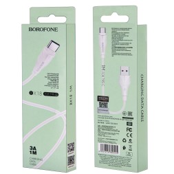 Usb Кабель-зарядка Type-C Borofone BX18 Optimal 2A 1м силиконовый белый