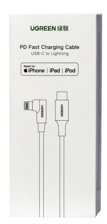  Usb Кабель-зарядка Type-C на Lightning Ugreen US305 3A 1.5м черный